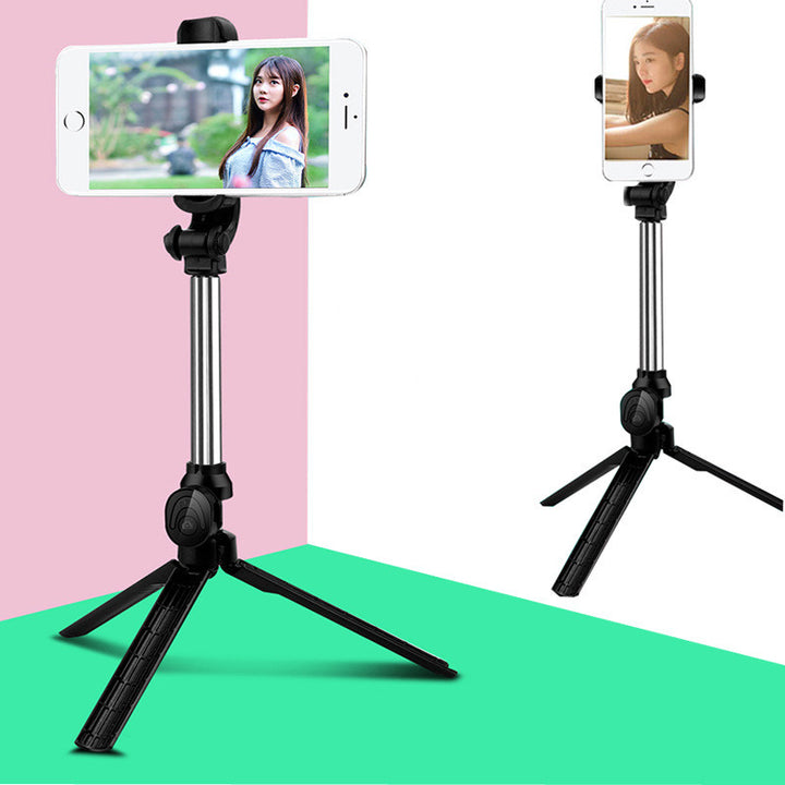 Apple-Compatible Bluetooth Selfie Stick with Tripod for Mobile Live Streaming