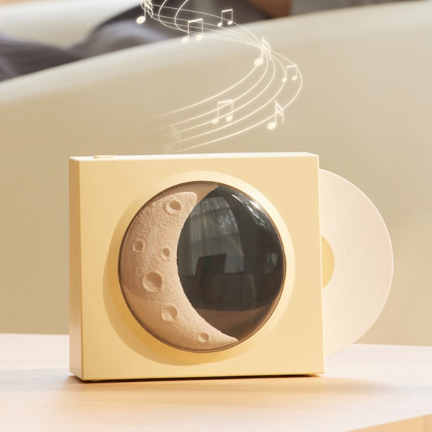 Moon Clock Bluetooth Vinyl Speaker with Nostalgic Design and High Volume