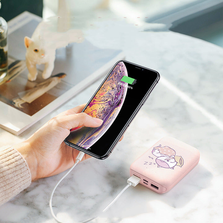 Green 10000mAh Power Bank with Type-C, Micro Input, Dual USB