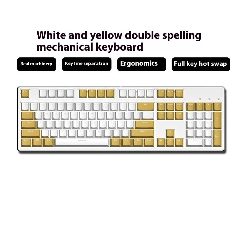 Wired Two-Color Mechanical Keyboard Green Black Red Switch Hot-Swappable