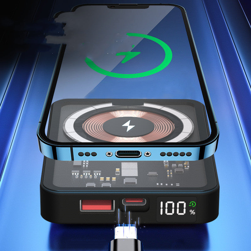 New Transparent Magnetic Wireless Power Bank 10000 MAh Portable