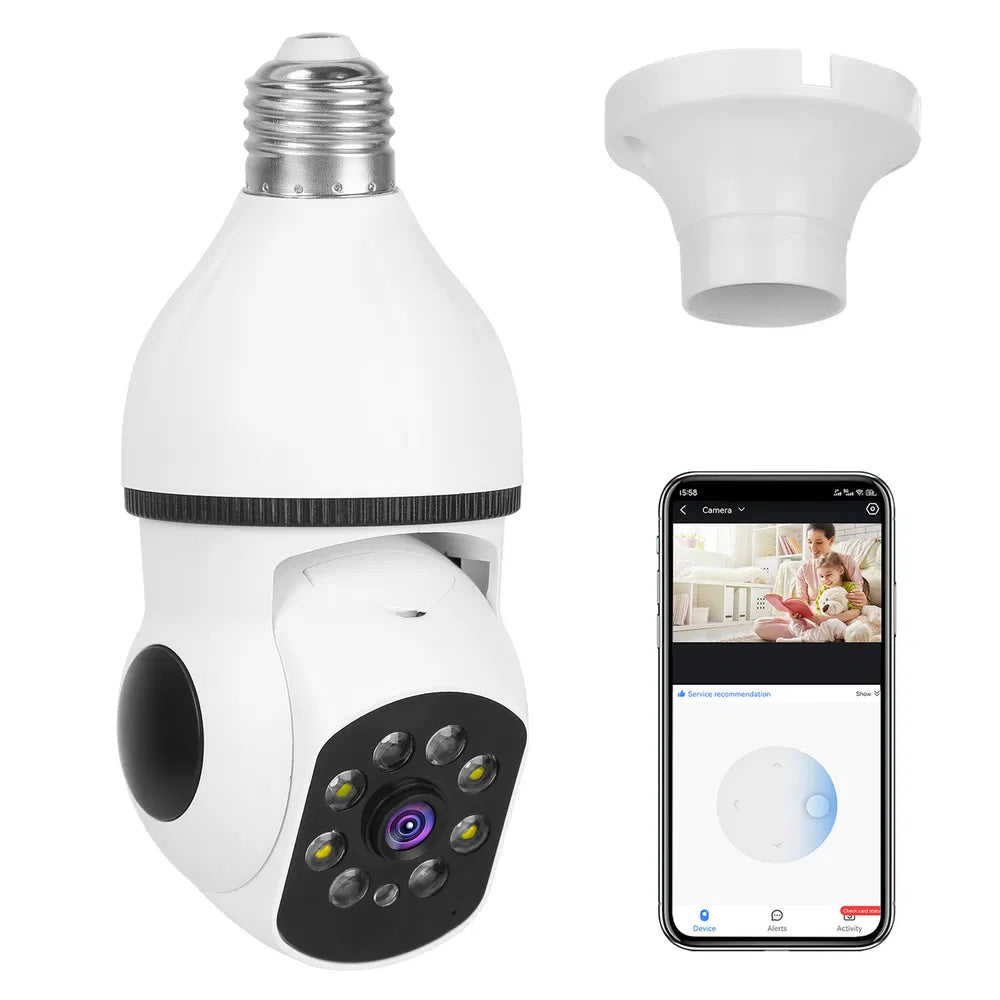E27 WiFi Bulb Camera 1080P Pan Tilt Night Vision App Control