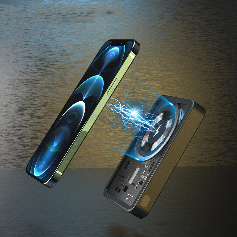 New Transparent Magnetic Wireless Power Bank 10000 MAh Portable