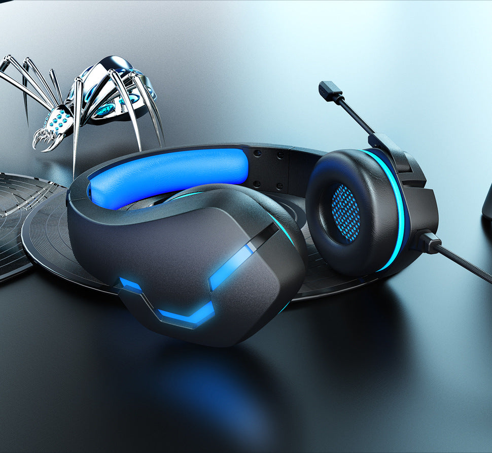 J10 Wired Gaming Headset with Mic, LED Lights, and Volume Control